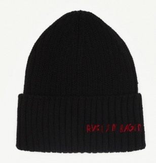 Vlněná černá čepice Ruslan Baginskiy - Hand-embroidered Beanie Velikost: Unisize (S-XL)