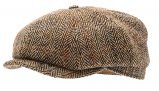 Vlněná tvídová bekovka 8-panel od CTH Ericson - Alan Harris Tweed Camel Velikost: 60 cm