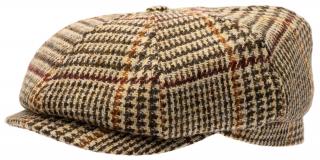 Vlněná tvídová bekovka 8-panel od CTH Ericson - Alan Harris Tweed Glen Check Velikost: 56 cm