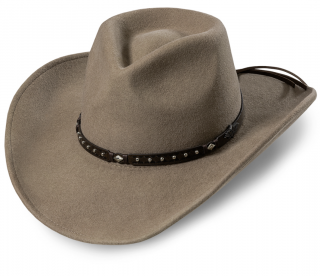 Westernový béžový klobouk s koženým řemínkem - Reno Velikost: 55 cm  (S)