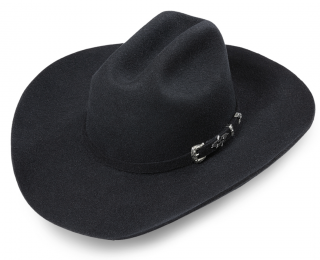Westernový černý klobouk - HOUSTON Velikost: 57 cm (M)