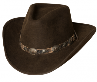 Westernový hnědý klobouk s koženým řemínkem  EL DORADO Velikost: 53 cm (XS)