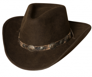 Westernový hnědý klobouk s koženým řemínkem  EL DORADO Velikost: 55 cm  (S)