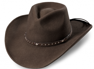 Westernový hnědý klobouk s koženým řemínkem - Reno Velikost: 57 cm (M)
