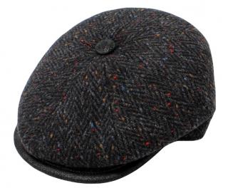 Zimní černá tvídová bekovka Hatteras od Fiebig -  Bekovka peaky blinders Velikost: 57 cm (M)