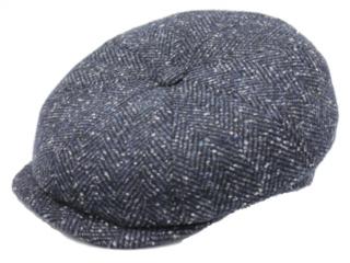 Zimní modrá bekovka Hatteras od Fiebig - Vlna Tweed / Bekovka peaky blinders Velikost: 61 cm (XL)