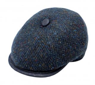 Zimní modrá tvídová bekovka Hatteras od Fiebig -  Bekovka peaky blinders Velikost: 57 cm (M)