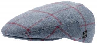 Zimní vlněná bekovka - driver cap od CTH Ericson - Edward Donegal Windowpane Blue Velikost: 59 cm (L)
