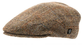 Zimní vlněná bekovka  - driver cap od CTH Ericson - Edward Harris Tweed Camel Velikost: 56 cm