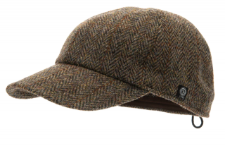 Zimní vlněná kšiltovka (ušní klapky) - Harris Tweed Green James Velikost: 57 cm (M)