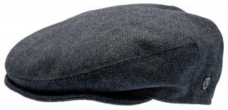 Zimní vlněná modrá bekovka (ušní klapky)  - pocket cap - od CTH Ericson - Carl Sr. Herringbone Blue Velikost: 60 cm