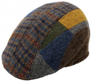 Zimní vlněná pánská bekovka od Fiebig - Limitovaná kolekce - Patchwork Velikost: 61 cm (XL)