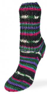 Flotte Socke 4f. Black - 1191 růžová-světle modro-zeleno-fialová