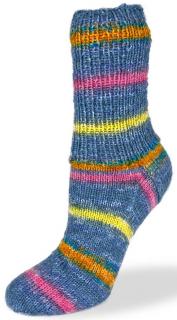 Flotte Socke 4f. Blue 1252 odstíny modré růžovo-oranžovo-žlutá