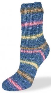 Flotte Socke 4f. Blue 1253 odstíny modré se žlutohnědou a růžovou