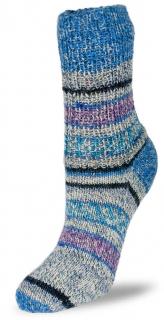 Flotte Socke 4f. Perfect Jacquard - 1140 - modrošedorůžová