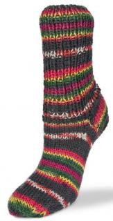 Flotte Socke 6f. Black - 1212 červeno-žlutá-zeleno-růžová