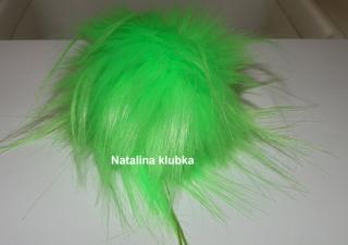 Kožešinová bambule YarnArt Bobble hat 28 svítivá zelená