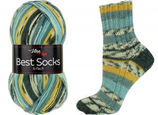 ponožková příze 6 nitka Best Socks 7308 zelenkavotyrkys (dočasně nedostupné u výrobce)