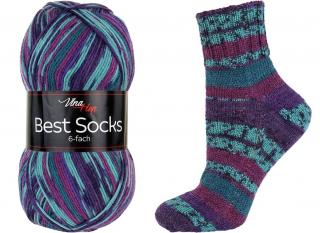 ponožková příze 6 nitka Best Socks 7311 fialovotyrkys (dočasně nedostupné u výrobce)
