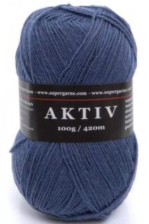 ponožková příze Aktiv 2562 tmavší jeans , šedomodrá