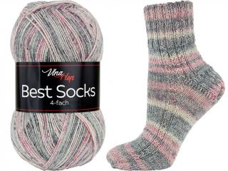 ponožková příze Best Socks - 4 nitka- 7330- šedorůžová (nedostupná u výrobce)