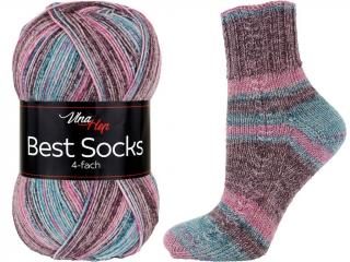 ponožková příze Best Socks - 4 nitka- 7337 - fialtyrkys (dočasně nedostupné u výrobce)