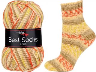 Ponožková příze / BEST SOCKS 6-FACH- 7369 žlutobéžovooranž
