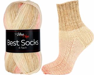 ponožkovková příze Best Socks 7327 odstíny béžové s růžovou