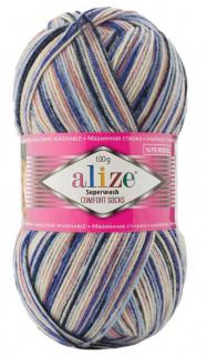 Příze Alize SUPERWASH 100 - 7730 růžovomodrokrémová