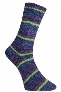 Pro Lana Golden Socks Blauen 6-fach Fb. 464- modrofialkovožlutozelenkavá