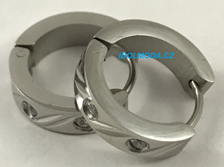 Náušnice kruhové s kamínky z chirurgické oceli (Elegantní kruhové náušnice z kvalitní nerez oceli)
