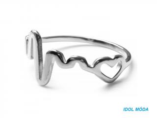 Prsten z chirurgické oceli  křivkaEKG  (Ocelový prsten)