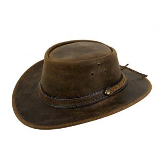 Australský klobouk kožený světle hnědý Ba-30007830-912 Vyberte velikost: XL