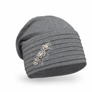 Bavlněná dámská čepice Krumlovanka  W-0852/694 šedá