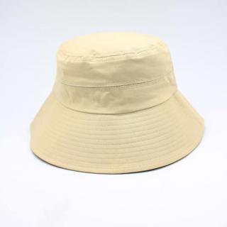 Bavlněný klobouk Bucket P-12478 - šňůrka na krk a stahování VYBERTE BAREVNOU VARIANTU: světle béžová