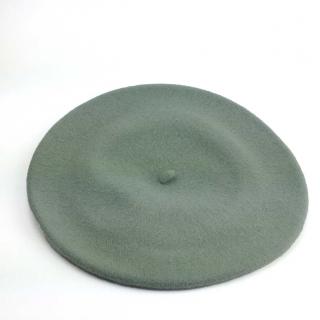 Bledě zelený baret FLORA 100% vlna WOOLMARK W-baret/306 (M)