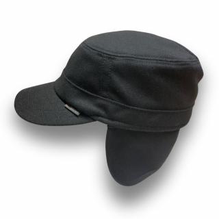 Černá nepromokavá zimní kšiltovka s klapkami na uši - 80% vlny - Army cap GOTTMANN Vyberte velikost: XL