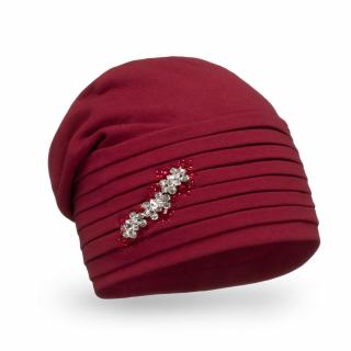 Dámská bavlněná čepice Krumlovanka  W-0852/144 červená