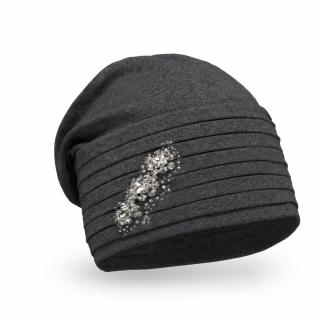Dámská bavlněná čepice Krumlovanka  W-0852/693 tmavě šedá