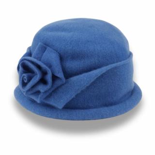 Dámská modrá zimní čepice 100% vlna Woolmark Quality W-0526/1115