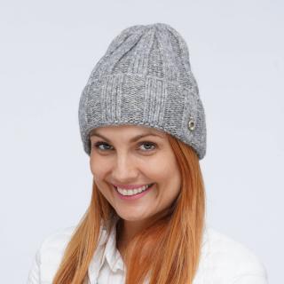 Dámská pletená čepice  - kulich Beanie s lurexem VYBERTE BAREVNOU VARIANTU: šedá