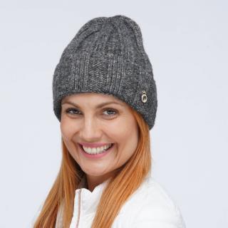 Dámská pletená čepice  - kulich Beanie s lurexem VYBERTE BAREVNOU VARIANTU: tmavě šedá