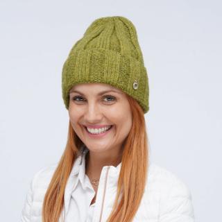 Dámská pletená čepice  - kulich Beanie s lurexem VYBERTE BAREVNOU VARIANTU: zelená