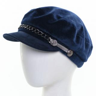 Dámská velurová čepice s kšiltem Krumlovanka  431500 modrá