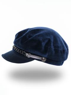 Dámská velurová čepice s kšiltem Krumlovanka  LP-422119 modrá