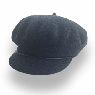 Dámská vlněná čepice s kšiltem Kr-0014/693 antracitový melange