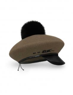 Dámská zimní čepice - baret s kšiltem W-0629 - barevné varianty VYBERTE BAREVNOU VARIANTU: khaki