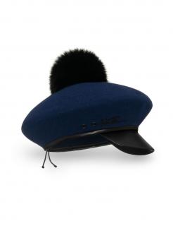 Dámská zimní čepice - baret s kšiltem W-0629 - barevné varianty VYBERTE BAREVNOU VARIANTU: Modrá