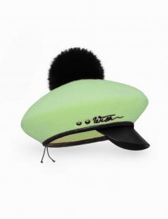 Dámská zimní čepice - baret s kšiltem W-0629 - barevné varianty VYBERTE BAREVNOU VARIANTU: zelená